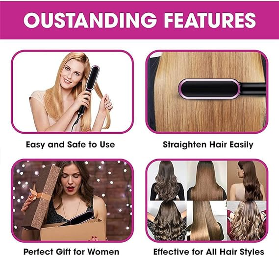 2 in 1 Hair Straightening Brush