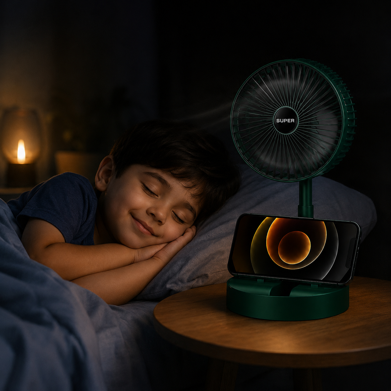 Rechargeable Telescopic Folding Table Fan (3 Speed)